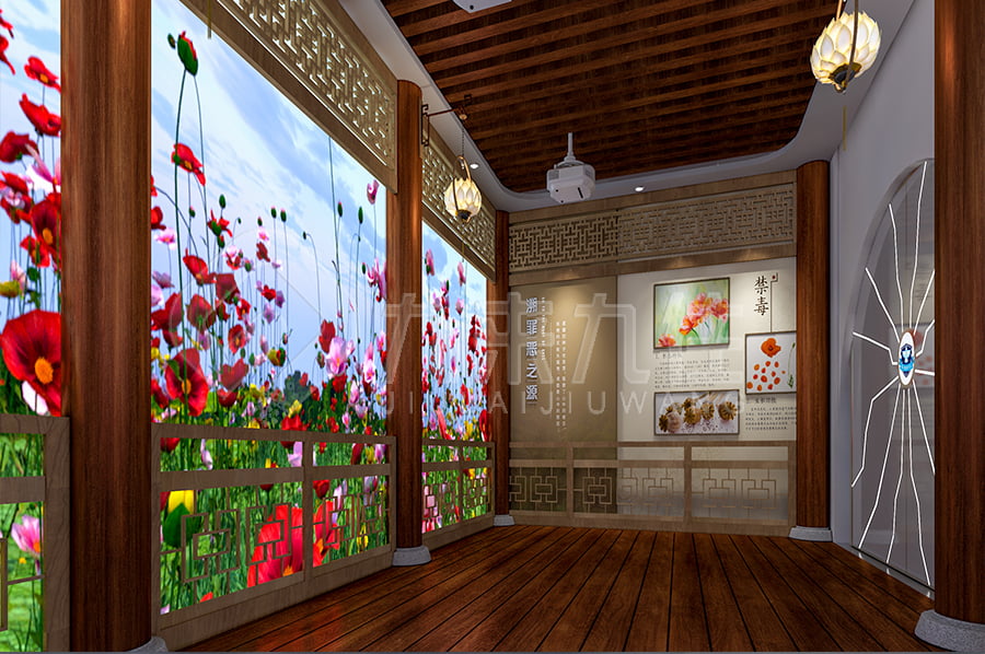 禁毒示范展館，高科技禁毒防艾展廳，展廳設(shè)計平面圖