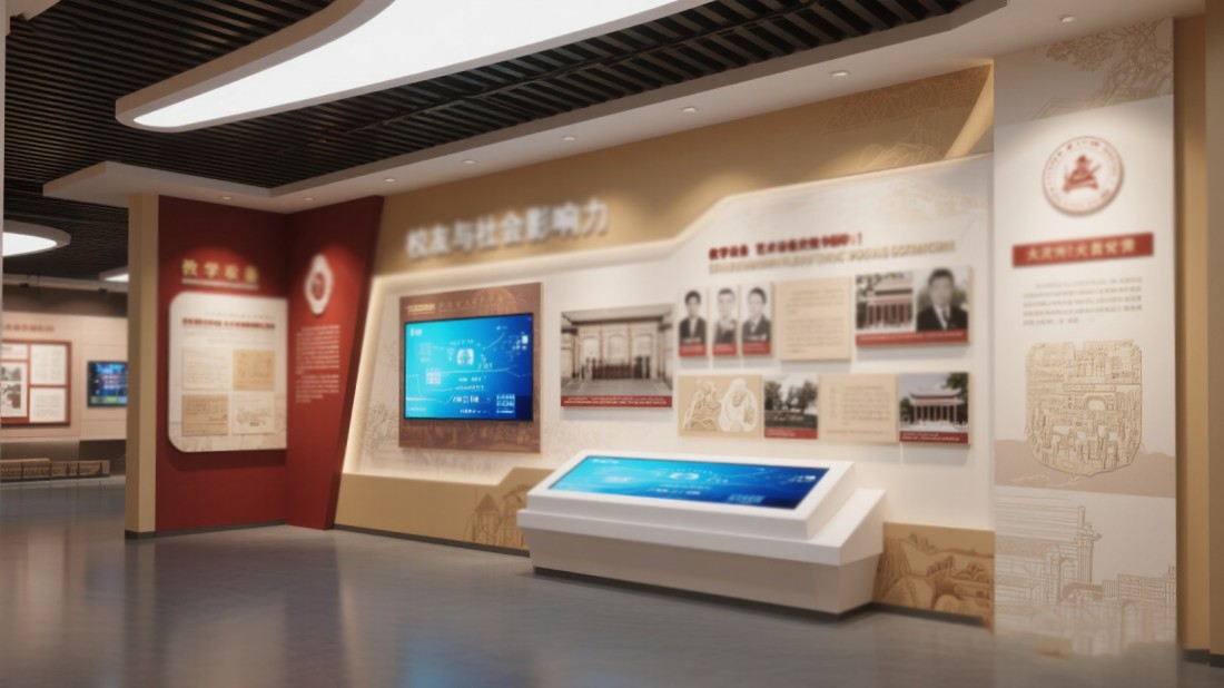 高科技校園文化長廊展示設(shè)計效果圖